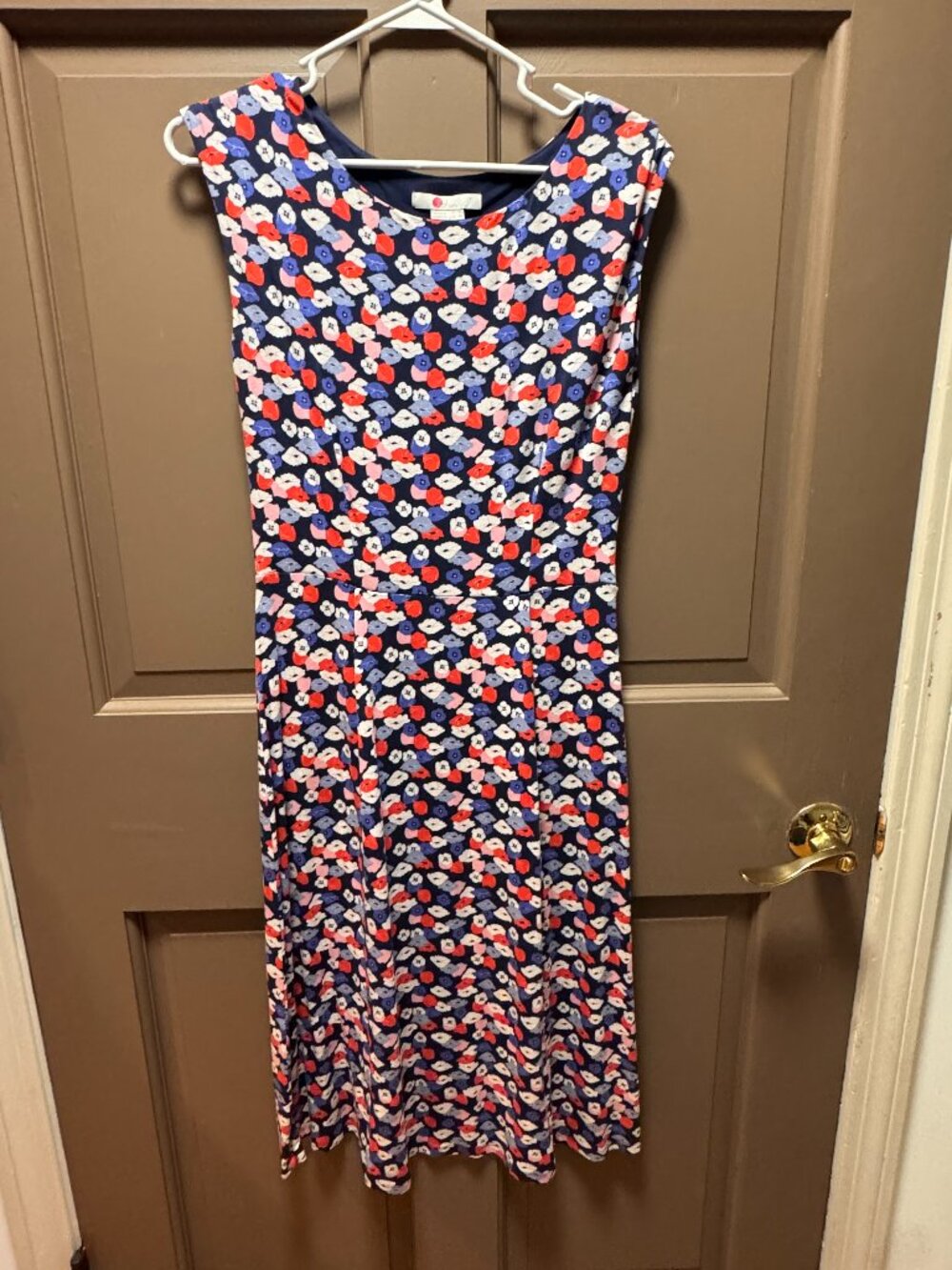 Boden Navy Floral Sleeveless Dress US 4 Long